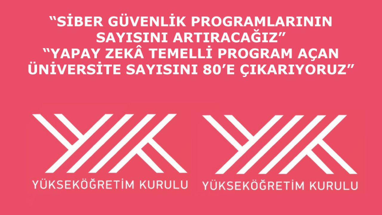 Siber güvenlik programlarının sayısını artıracağız. Yapay zekâ temelli program açan üniversite sayısını 80’e çıkarıyoz