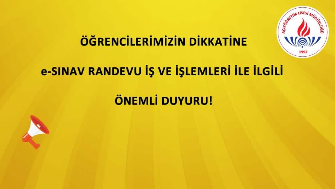 3. dönem e-Sınav randevu alma işlemleri başladı