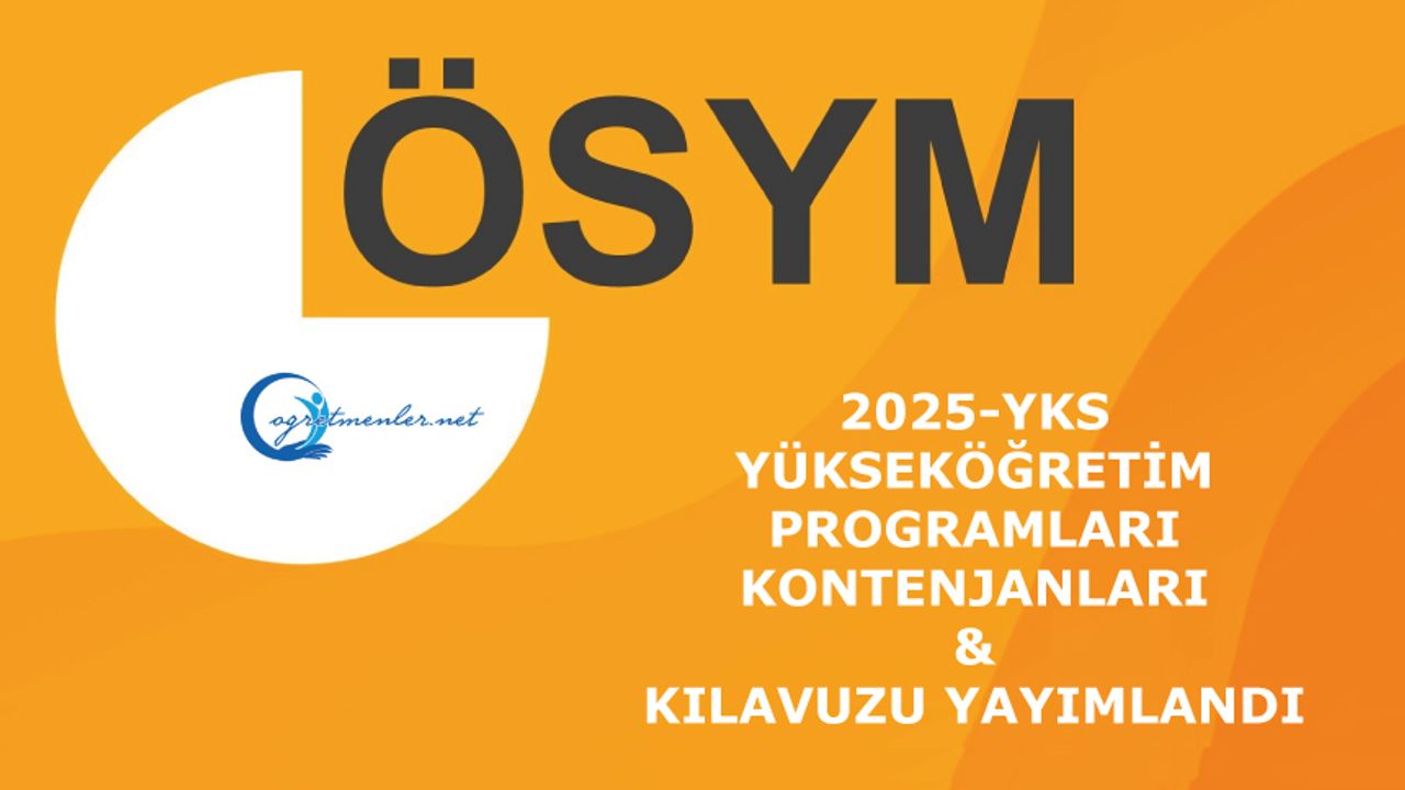 2025-YKS: Yükseköğretim Programları ve Kontenjanları Kılavuzu Yayımlandı