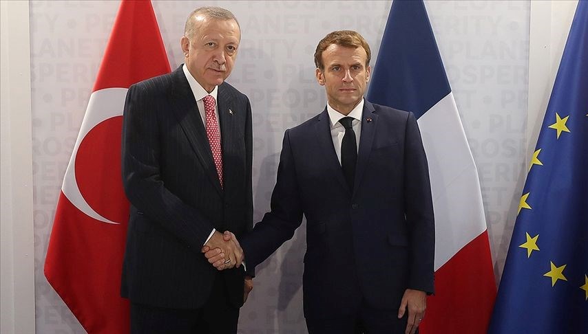 Cumhurbaşkanı Erdoğan, Macron’la görüştü